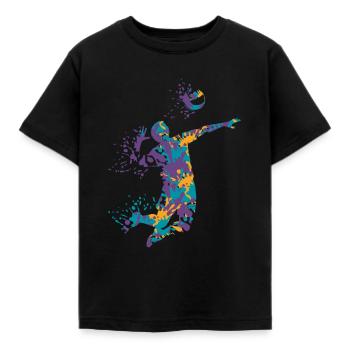 Volleyball splash - Kids' T-Shirt - black - Front - AI Model Kid Female (0cm)
