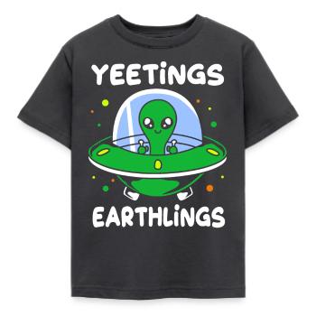 Alien - Kids' T-Shirt - dark grey - Front - AI Model Kid Female (0cm)