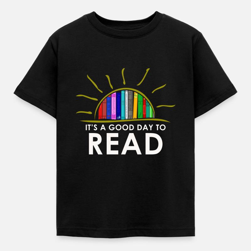 It's a good day for reading - Kids' T-Shirt - black