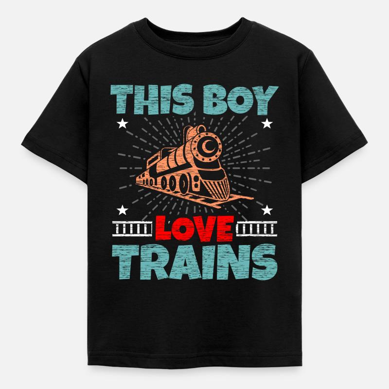 train - Kids' T-Shirt - black