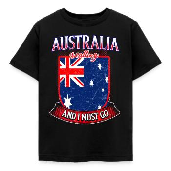 Australia Fan - Kids' T-Shirt - black - Front - AI Model Kid Female (0cm)