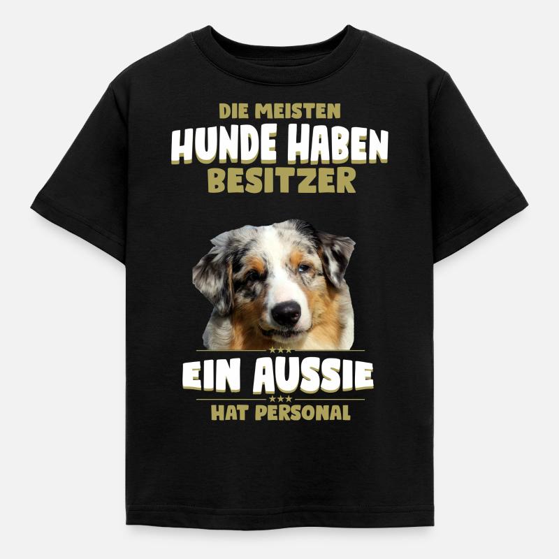Australian Shepherd - Aussie Hund - Kinder T-Shirt - Schwarz