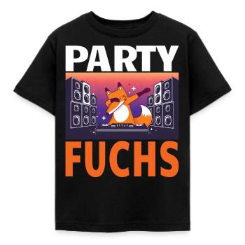 Party Fuchs Disko Kindergarten - Kinder T-Shirt - Schwarz - Vorne - AI Model Kid Female (0cm)