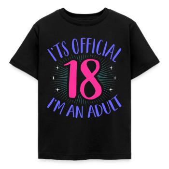 18th birthday - Kids' T-Shirt - black - Front - AI Model Kid Female (0cm)