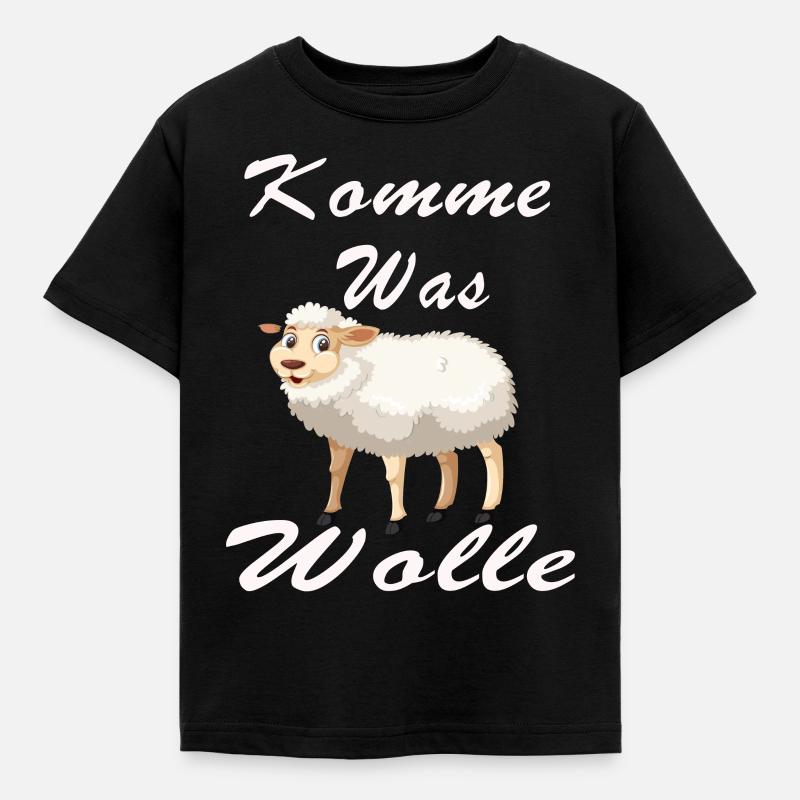 Wolle Schaf Schafe Schäfer Tier Landwirt Bauer - Kinder T-Shirt - Schwarz