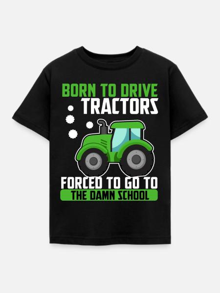 Tractor agriculture farmer agricultural machinery arable - Kids' T-Shirt - black