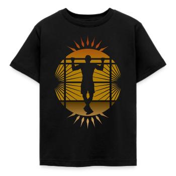 Pull-up calisthenics - Børne-T-shirt - sort - Foran - AI Model Kid Female (0cm)