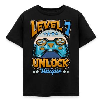 7e anniversaire Gaming Gamer Jeux vidéo cadeau - T-shirt Enfant - noir - Devant - AI Model Kid Female (0cm)