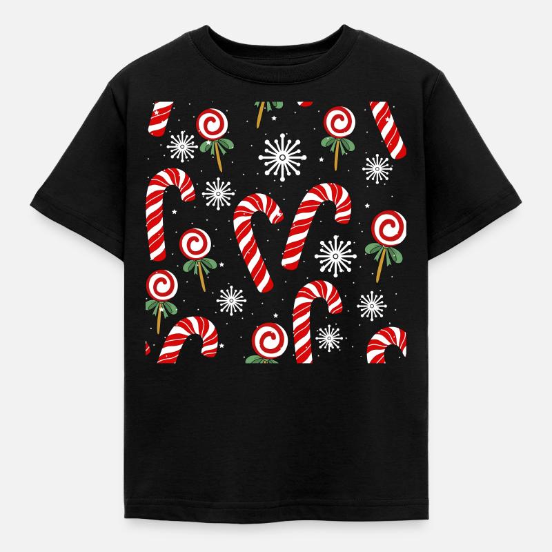 Conception de canne à sucre de Noël - T-shirt Enfant - noir