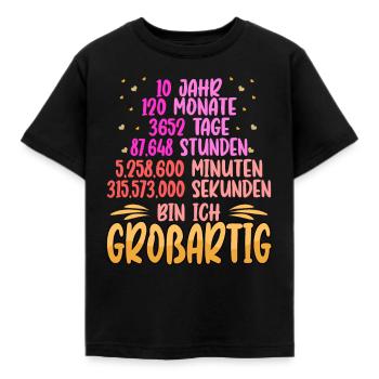 10. Geburtstag Großartig Lustig Geschenk Spruch - Kinder T-Shirt - Schwarz - Vorne - AI Model Kid Female (0cm)