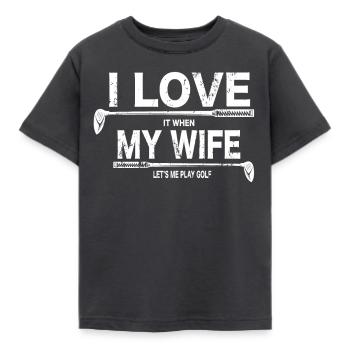 Golf saying husbands golfers joke gift - Kids' T-Shirt - dark grey - Front - AI Model Kid Female (0cm)