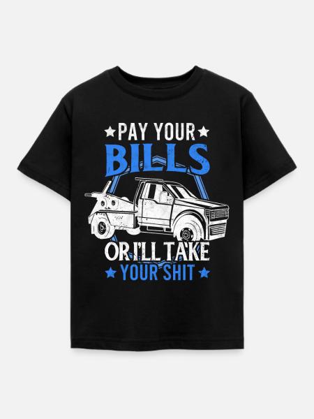 Abschleppwagenfahrer Abschleppwagen Tow Truck - Kinder T-Shirt - Schwarz