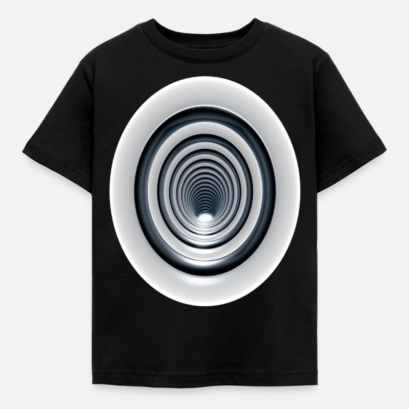 3D-Vortex Effect mit Wirbel / 3D Effekt Strudel - Børne-T-shirt - sort