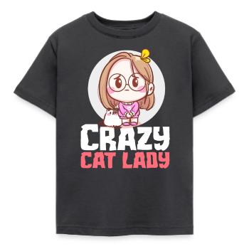 Crazy Cat lady - Kids' T-Shirt - dark grey - Front - AI Model Kid Female (0cm)