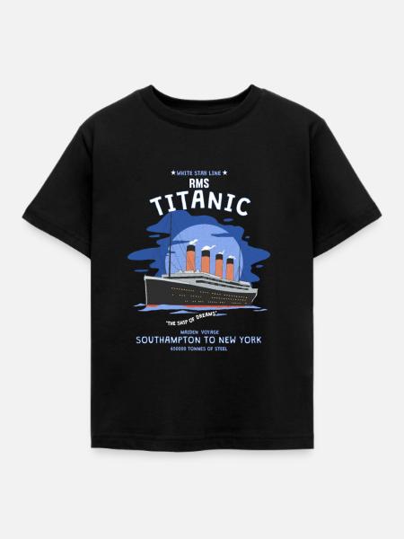 Titanic "The Ship of Dreams" White Star Line RMS - Kinder T-Shirt - Schwarz