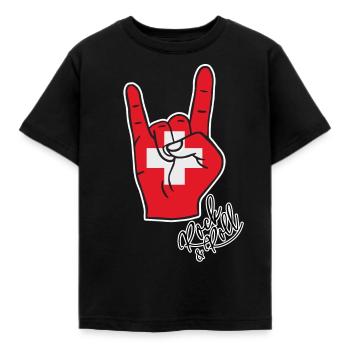 Rock & Roll Suisse Rocker Heavy Metal Cadeau - T-shirt Enfant - noir - Devant - AI Model Kid Female (0cm)