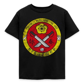Wing Chun Tsun Martial Art Sword GYM Train Kung Fu - Kids' T-Shirt - black - Front - AI Model Kid Female (0cm)
