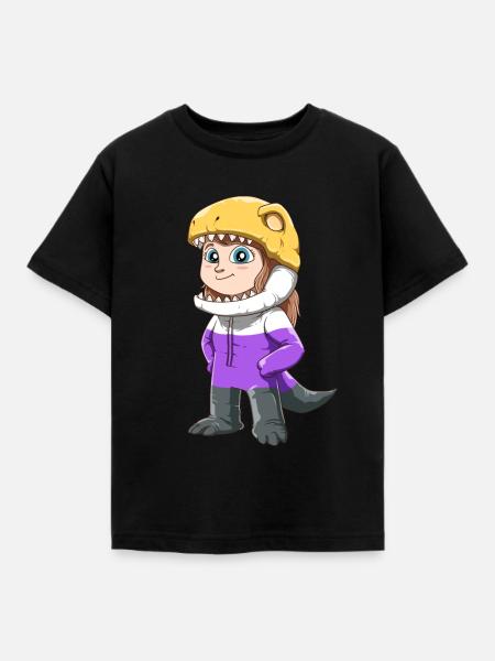T-Rex Nonbinary und Genderqueer Geschenk - Kinder T-Shirt - Schwarz