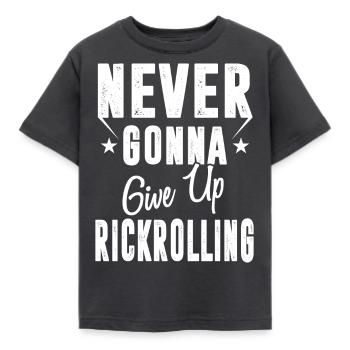Never Gonna Give Up Rickrolling Funny Rick Roll - Kids' T-Shirt - dark grey - Front - AI Model Kid Female (0cm)