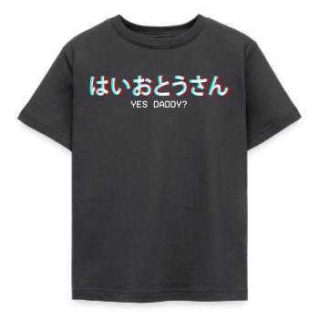 Yes Daddy Japanisches Vaporwave Aesthetic Geschenk - Kinder T-Shirt - Dunkelgrau - Vorne - AI Model Kid Female (0cm)