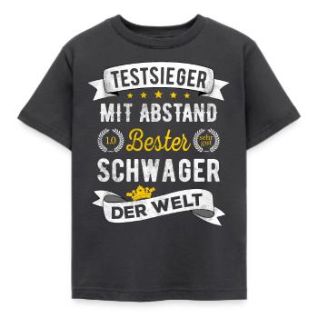 Testsieger Bester Schwager Der Welt Geschenk - Kinder T-Shirt - Dunkelgrau - Vorne - AI Model Kid Female (0cm)