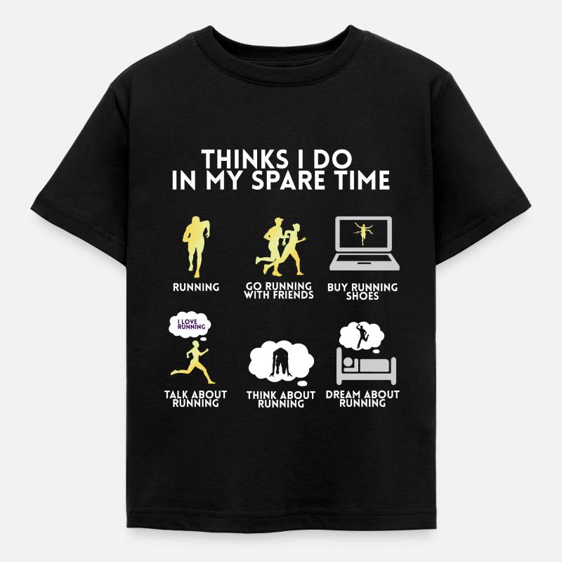 Running Runner Running Marathon Fun Gift - Kids' T-Shirt - black