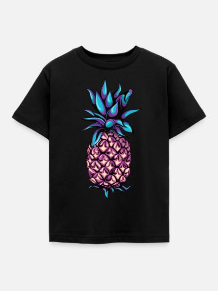 Ananas - Kinder T-Shirt - Schwarz
