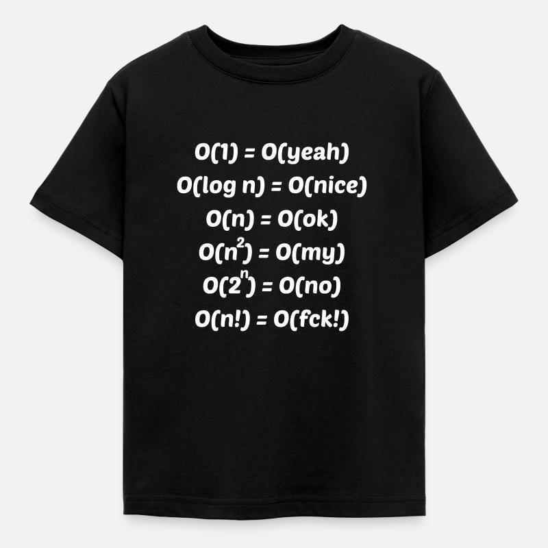 Algorithm complexity Funny programmer - Kids' T-Shirt - black