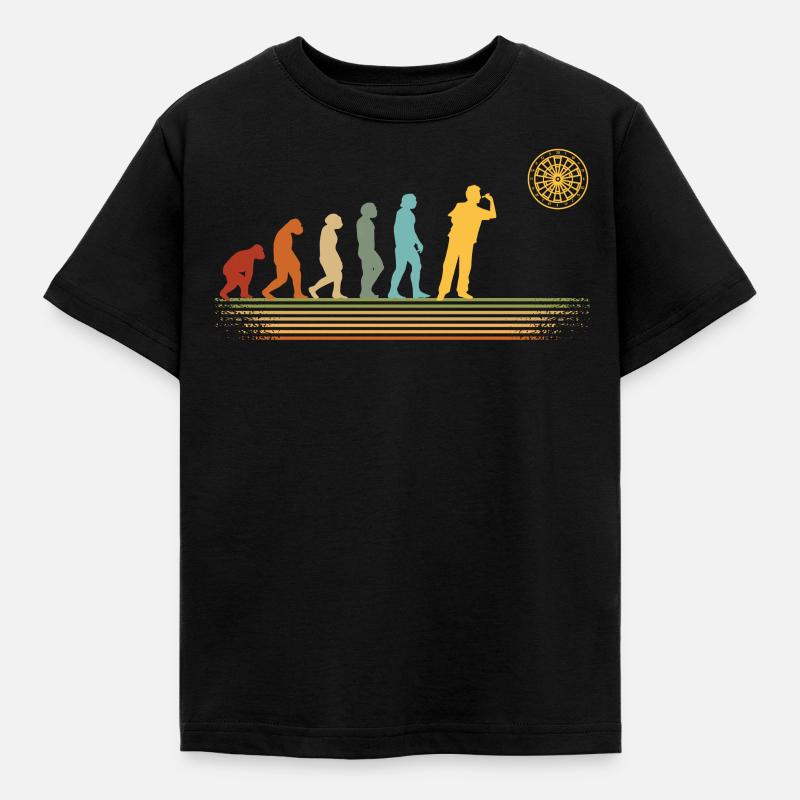 Darts vintage dartboard evolution darts - Kids' T-Shirt - black