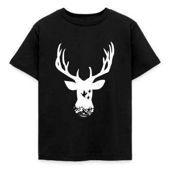 Rotwildjagd im Freien Berg - Kinder T-Shirt - Schwarz - Vorne - AI Model Kid Female (0cm)