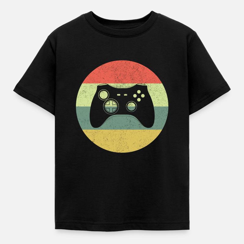 Vintage Gaming, Controller, Video Game - Kids' T-Shirt - black
