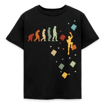 Klimmen boulderen vintage alpinisme evolutie - Kinderen T-shirt - zwart - Voor - AI Model Kid Female (0cm)