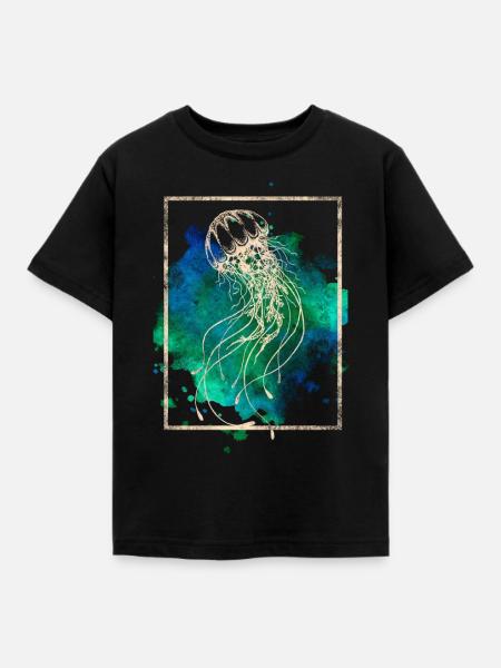 Qualle - Kinder T-Shirt - Schwarz