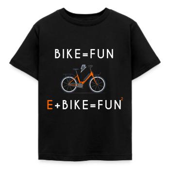 E Bike, Biker Bike Elektrofahrrad - Kinder T-Shirt - Schwarz - Vorne - AI Model Kid Female (0cm)