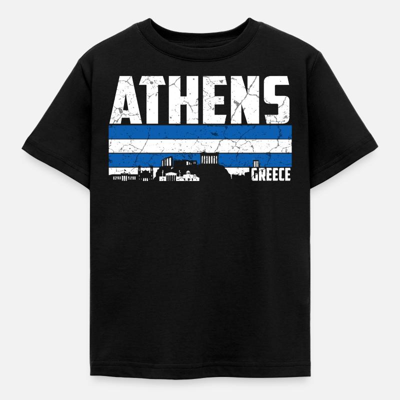 Athen Griechenland Skyline - Kinder T-Shirt - Schwarz