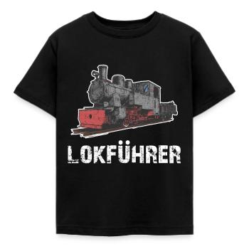 Eisenbahn Lokführer Schaffner Lok Dampflok - Kinder T-Shirt - Schwarz - Vorne - AI Model Kid Female (0cm)