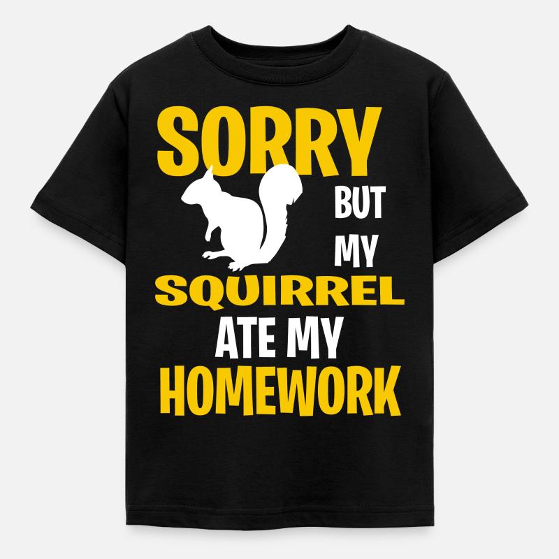 Funny Squirrel Present Idea - Kids' T-Shirt - black