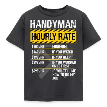 Handyman Handyman - Tarif horaire Handyman - T-shirt Enfant - charbon - Devant - AI Model Kid Female (0cm)