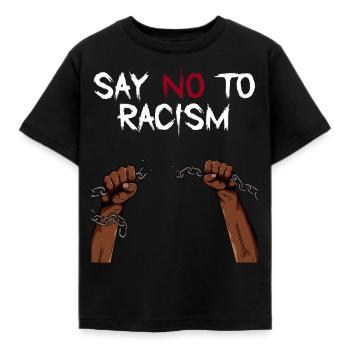 Black Lives Matter -Say NO To Racism - Kinder T-Shirt - Schwarz - Vorne - AI Model Kid Female (0cm)