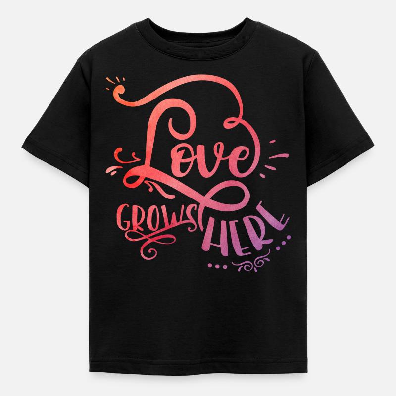Love grows here - Kids' T-Shirt - black