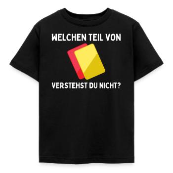 Schiedsrichter Schiri - Gelb Rote Karte - Kinder T-Shirt - Schwarz - Vorne - AI Model Kid Female (0cm)