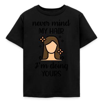 Coiffeuse coiffure profession - T-shirt Enfant - noir - Devant - AI Model Kid Female (0cm)