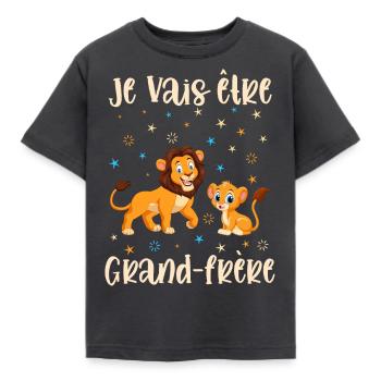 Je vais être grand-frère - futur grand frère - T-shirt Enfant - charbon - Devant - AI Model Kid Female (0cm)