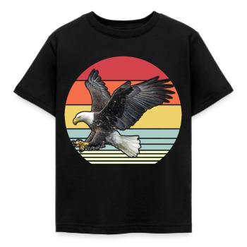Adler Retro Vogelkunde Raubtiere - Kinder T-Shirt - Schwarz - Vorne - AI Model Kid Female (0cm)