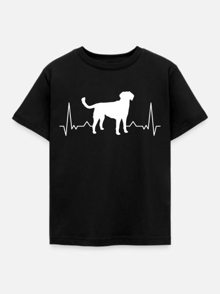 Kleiner Münsterländer Herzschlag Hund Jagdhund - Kinder T-Shirt - Schwarz