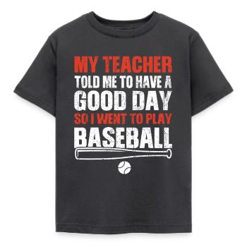 Base-ball - T-shirt Enfant - charbon - Devant - AI Model Kid Female (0cm)