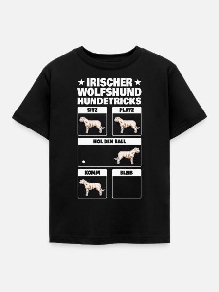 Irischer Wolfshund Hundetricks Irish Wolfhound - Kinder T-Shirt - Schwarz