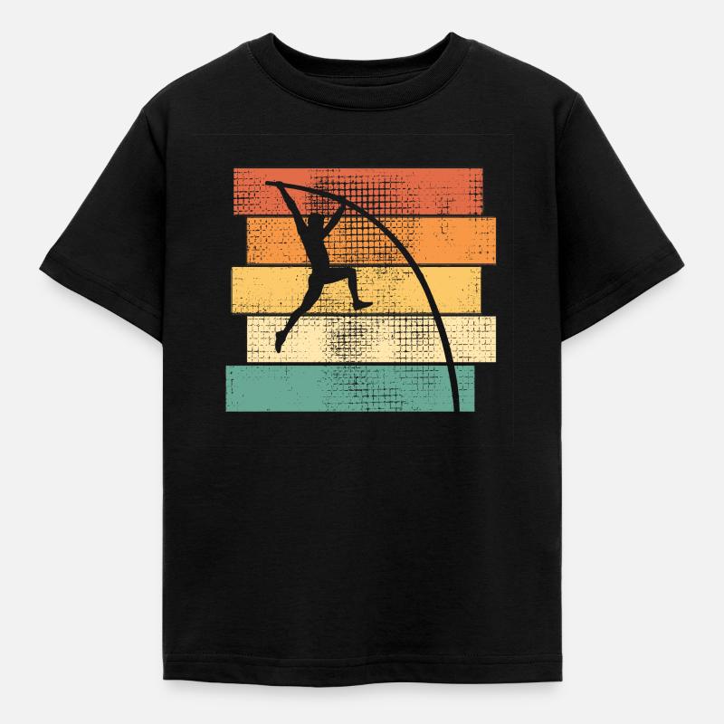 Pole Vaulting Pole Vault Retro - Kids' T-Shirt - black