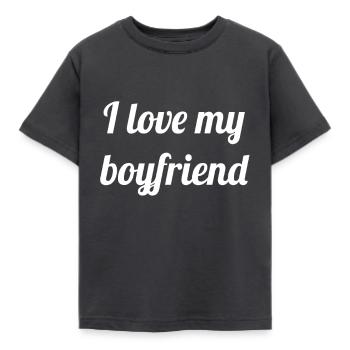 Boyfriend boyfriend - Kids' T-Shirt - dark grey - Front - AI Model Kid Female (0cm)
