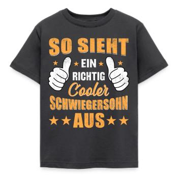 So Sieht Ein Richtig Cooler Schwiegersohn Aus - Kinder T-Shirt - Dunkelgrau - Vorne - AI Model Kid Female (0cm)
